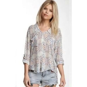 Free People | Easy Rider Geometric Print Blouse, L